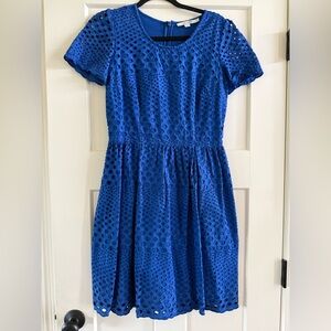 Boden Royal Blue Eyelet Fit & Flare Dress